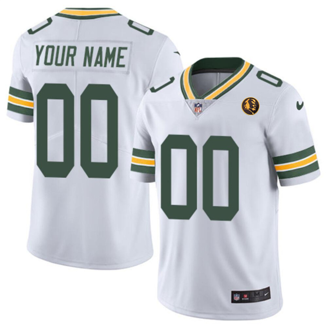 Men's Green Bay Packers Active Player Custom White With John Madden Patch Vapor Limited Football Stitched Jersey